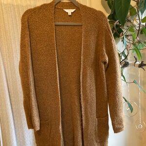 Tanish gold open mid length Time and Tru cardigan